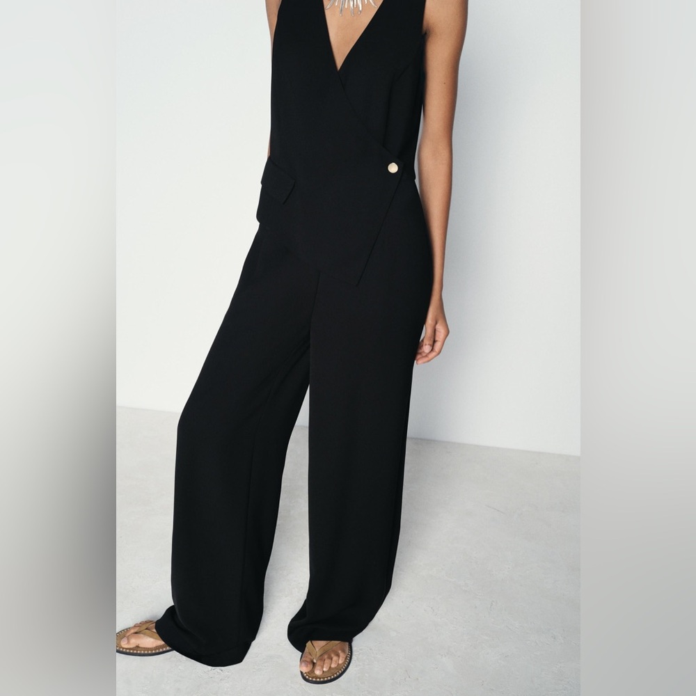ZARA asymmetric vest jumpsuit